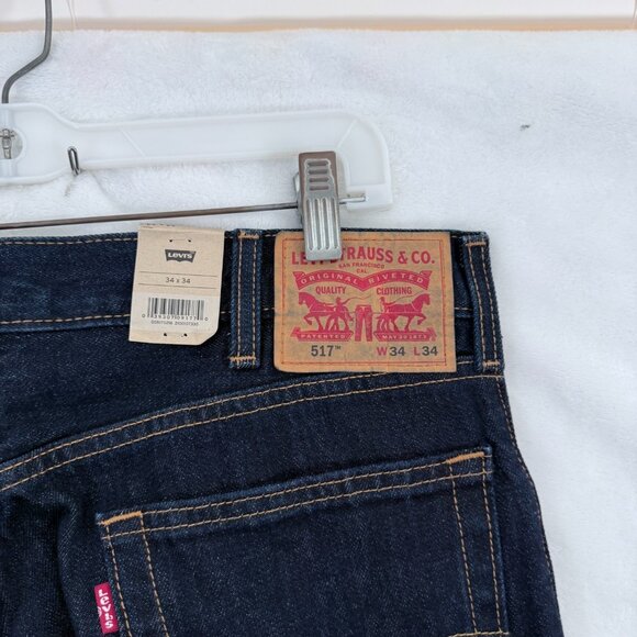 Levis 517 Jeans Mens 34x34 (34x31) Blue Dark Wash Bootcut Western Rodeo - Picture 11 of 14